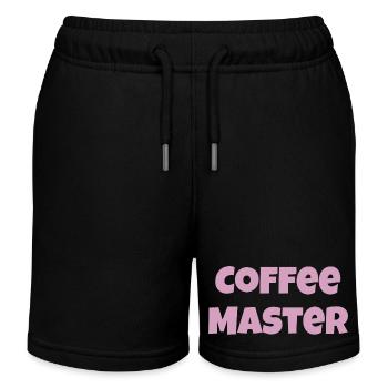 Coffee Master, coffee lover gift slogan - Kids Organic Sweat Shorts by Stanley/Stella - black - Front