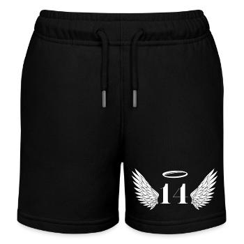 Numéro 14 ange - 14e anniversaire ailes - Short de jogging enfant bio Stanley/Stella - noir - Devant
