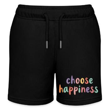 Choose Happiness - Wähle das Glück, Sei Föhlich - Kinder Organic Joggingshorts Mini Bolter von Stanley/Stella - Schwarz - Vorne