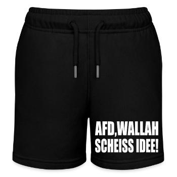 Afd wallah scheiss idee - Kinder Organic Joggingshorts Mini Bolter von Stanley/Stella - Schwarz - Vorne