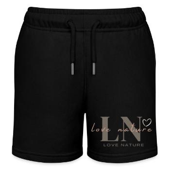 Love nature - Kids Organic Sweat Shorts by Stanley/Stella - black - Front