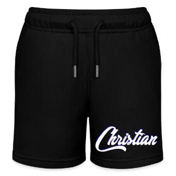 Lettrage de nom de baptême personnalisé - Short de jogging enfant bio Stanley/Stella - noir - Devant