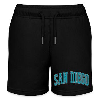 San Diego Block Font Collection - Kids Organic Sweat Shorts by Stanley/Stella - black - Front