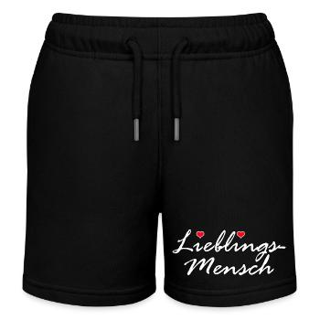 LIEBLINGSMENSCH LIEBE HERZ VALENTINSTAG GESCHENK - Kinder Organic Joggingshorts Mini Bolter von Stanley/Stella - Schwarz - Vorne