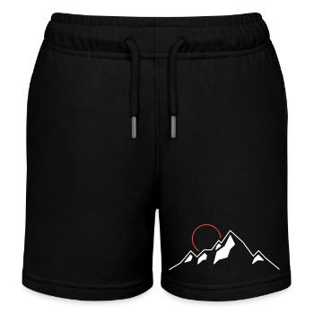 Purpurrote Sonne über den Alpengipfeln - Kinder Organic Joggingshorts Mini Bolter von Stanley/Stella - Schwarz - Vorne
