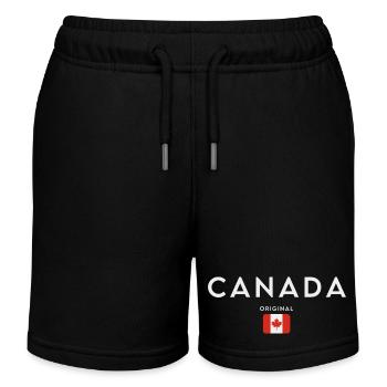 Drapeau du Canada, fierté canadienne - Short de jogging enfant bio Stanley/Stella - noir - Devant