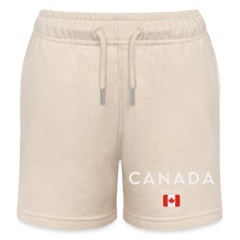 Drapeau du Canada, fierté canadienne - Short de jogging enfant bio Stanley/Stella - écru doux - Devant