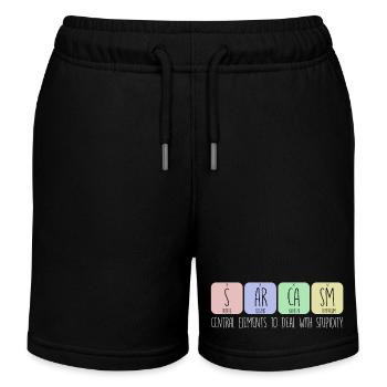 Central elements to deal with stupidity - Kids Organic Sweat Shorts by Stanley/Stella - black - Front