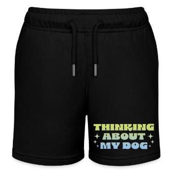 Thinking About My Dog - Kids Organic Sweat Shorts by Stanley/Stella - black - Front