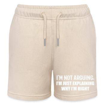 I'm not arguing, I'm just right - Kids Organic Sweat Shorts by Stanley/Stella - soft Ecru - Front
