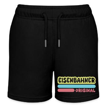 Railway worker as a first name - Kids Organic Sweat Shorts by Stanley/Stella - black - Front