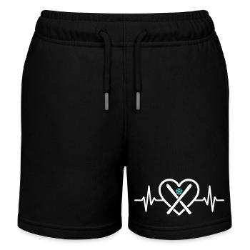 Skifahren Herz Bergsport Schnee Leidenschaft - Kinder Organic Joggingshorts Mini Bolter von Stanley/Stella - Schwarz - Vorne