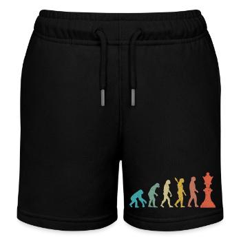 Entwicklung vom Mann zum König Schachhumor - Kinder Organic Joggingshorts Mini Bolter von Stanley/Stella - Schwarz - Vorne