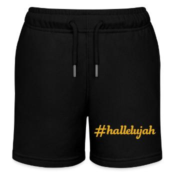 NOUVEAU -- Alléluia est la plus haute louange ! - Short de jogging enfant bio Stanley/Stella - noir - Devant