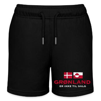 Greenland Flag Distress Unity - Kids Organic Sweat Shorts by Stanley/Stella - black - Front
