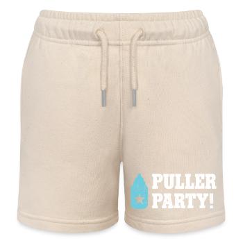 Puller Party Baby Beer Baby Peeing Baby Shower Dad - Kids Organic Sweat Shorts by Stanley/Stella - soft Ecru - Front