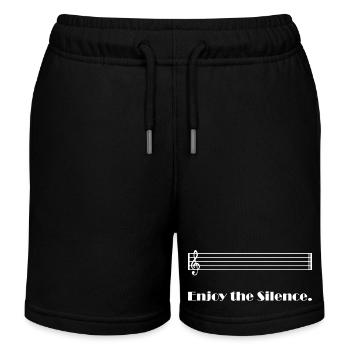 Enjoy the silence - Kids Organic Sweat Shorts by Stanley/Stella - black - Front