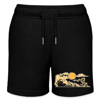 Der kleine Kapuzenmann geht auf ein Abenteuer - Kinder Organic Joggingshorts Mini Bolter von Stanley/Stella - Schwarz - Vorne