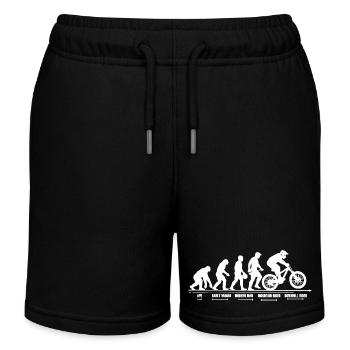 Mountain Bike Evolution Downhill MTB Gift - Kids Organic Sweat Shorts by Stanley/Stella - black - Front