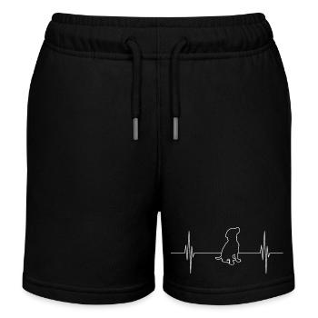 Dog heartbeat dog - Kids Organic Sweat Shorts by Stanley/Stella - black - Front