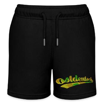 East German Camo Logo - Kids Organic Sweat Shorts by Stanley/Stella - black - Front