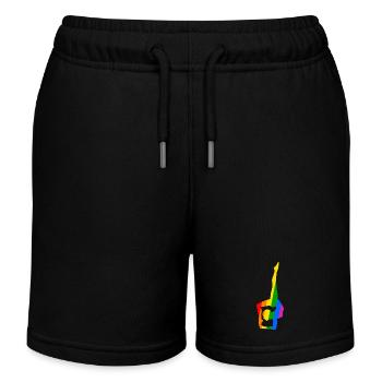 Farbenfrohes Yoga in flexibler Pose - Kinder Organic Joggingshorts Mini Bolter von Stanley/Stella - Schwarz - Vorne