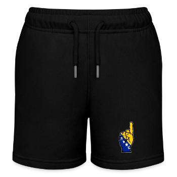 Bosnien Flagge Nummer 1 - Kinder Organic Joggingshorts Mini Bolter von Stanley/Stella - Schwarz - Vorne