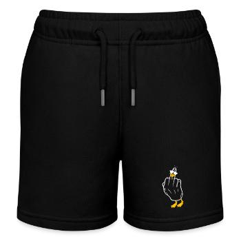 Goose Middle Finger Humor - Kids Organic Sweat Shorts by Stanley/Stella - black - Front