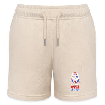 Vierter Juli Nationalfarben Nationalfeiertag USA - Kinder Organic Joggingshorts Mini Bolter von Stanley/Stella - Natur - Vorne