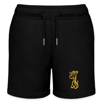 giraffe tier - Kinder Organic Joggingshorts Mini Bolter von Stanley/Stella - Schwarz - Vorne