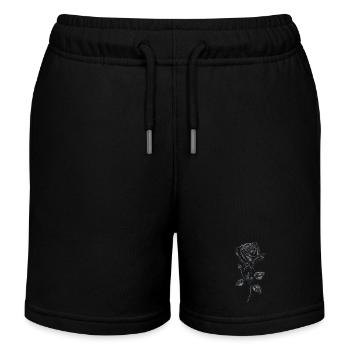 Schwarze Rose - Kinder Organic Joggingshorts Mini Bolter von Stanley/Stella - Schwarz - Vorne