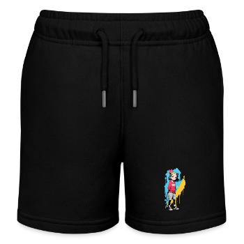 Street Art Girl 232343 - Kids Organic Sweat Shorts by Stanley/Stella - black - Front