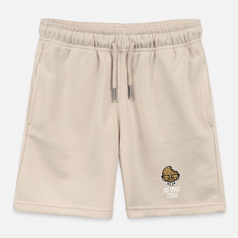 One smart cookie cute nerd geek student school fun Kids Organic Sweat Shorts by Stanley/Stella