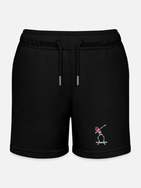 Dab dabbing skeleton skateboard skater - Short de jogging enfant bio Stanley/Stella - noir