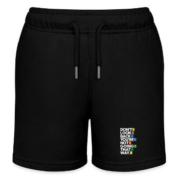 Schau nicht zurück (dunkel) - Kinder Organic Joggingshorts Mini Bolter von Stanley/Stella - Schwarz - Vorne