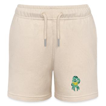 Octopus Nerd Book - Kids Organic Sweat Shorts by Stanley/Stella - soft Ecru - Front