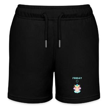 Friday loading, you only live once,Weekend - Kids Organic Sweat Shorts by Stanley/Stella - black - Front