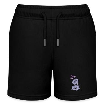 Music Vintage Gramophone - Kids Organic Sweat Shorts by Stanley/Stella - black - Front