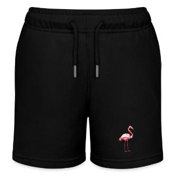 Flamingo im Geometrischen Stil - Kinder Organic Joggingshorts Mini Bolter von Stanley/Stella - Schwarz - Vorne