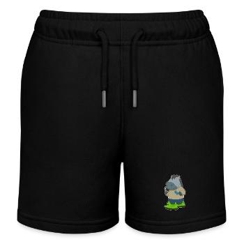 Peigne à ciseaux de coiffeur de cheval - Short de jogging enfant bio Stanley/Stella - noir - Devant