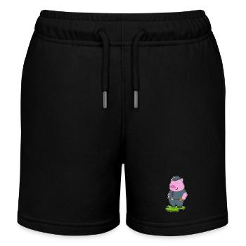 Schwein Polizist Polizei - Kinder Organic Joggingshorts Mini Bolter von Stanley/Stella - Schwarz - Vorne