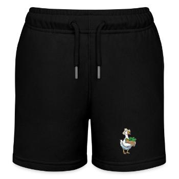 Ente Landwirt Obst Bauernhof - Kinder Organic Joggingshorts Mini Bolter von Stanley/Stella - Schwarz - Vorne