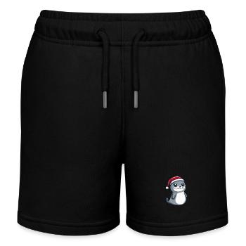 Seal Animal Christmas Cute - Kids Organic Sweat Shorts by Stanley/Stella - black - Front