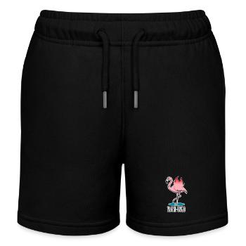 Flame-Ingo - ein flammender Flamingo - Kinder Organic Joggingshorts Mini Bolter von Stanley/Stella - Schwarz - Vorne