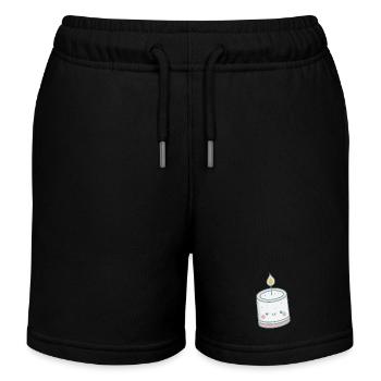 Kawaii Leuchtende Kerze - Kinder Organic Joggingshorts Mini Bolter von Stanley/Stella - Schwarz - Vorne