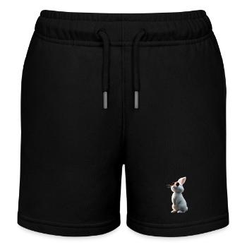 Mountain Rabbit Arctic Hare Albino Rabbit White Rabbit - Kids Organic Sweat Shorts by Stanley/Stella - black - Front
