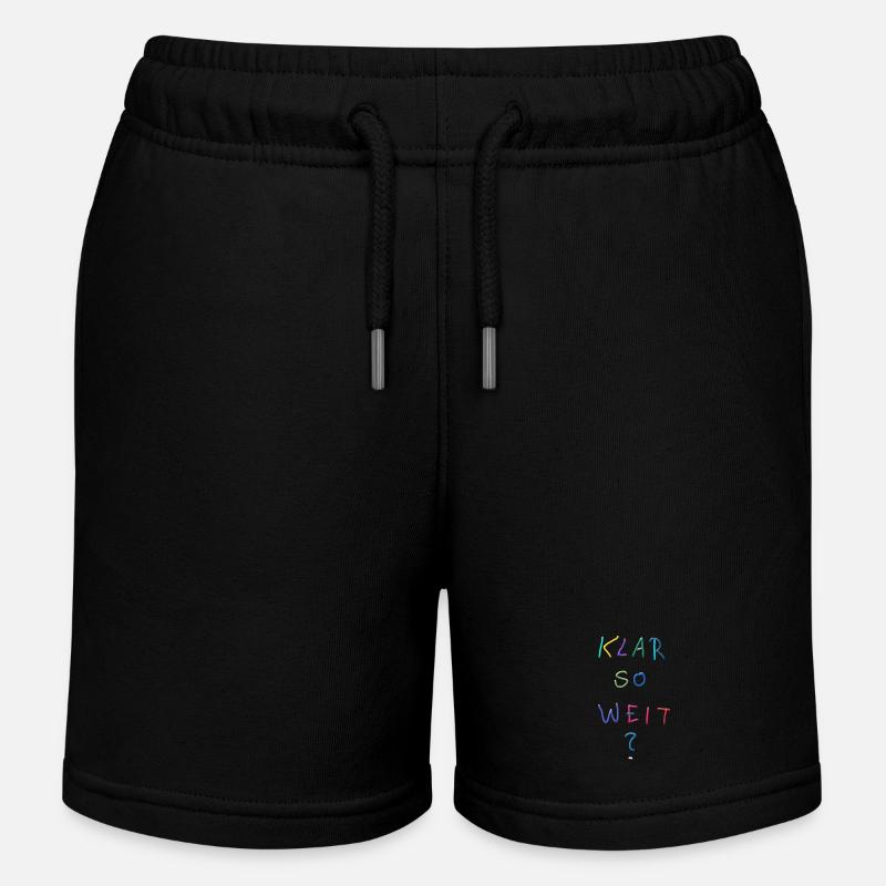 C’est clair pour l’instant ? Lettrage coloré - Short de jogging enfant bio Stanley/Stella - noir