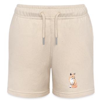 Little forest fox - a gentle companion - Kids Organic Sweat Shorts by Stanley/Stella - soft Ecru - Front