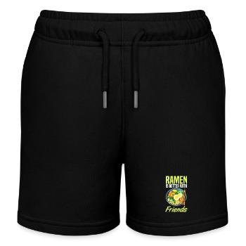 ramen is better with friends - Kids Organic Sweat Shorts by Stanley/Stella - black - Front