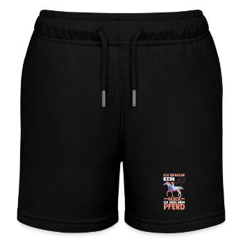 Reiten Pferdeliebhaber Reiterhof Pferde - Kinder Organic Joggingshorts Mini Bolter von Stanley/Stella - Schwarz - Vorne